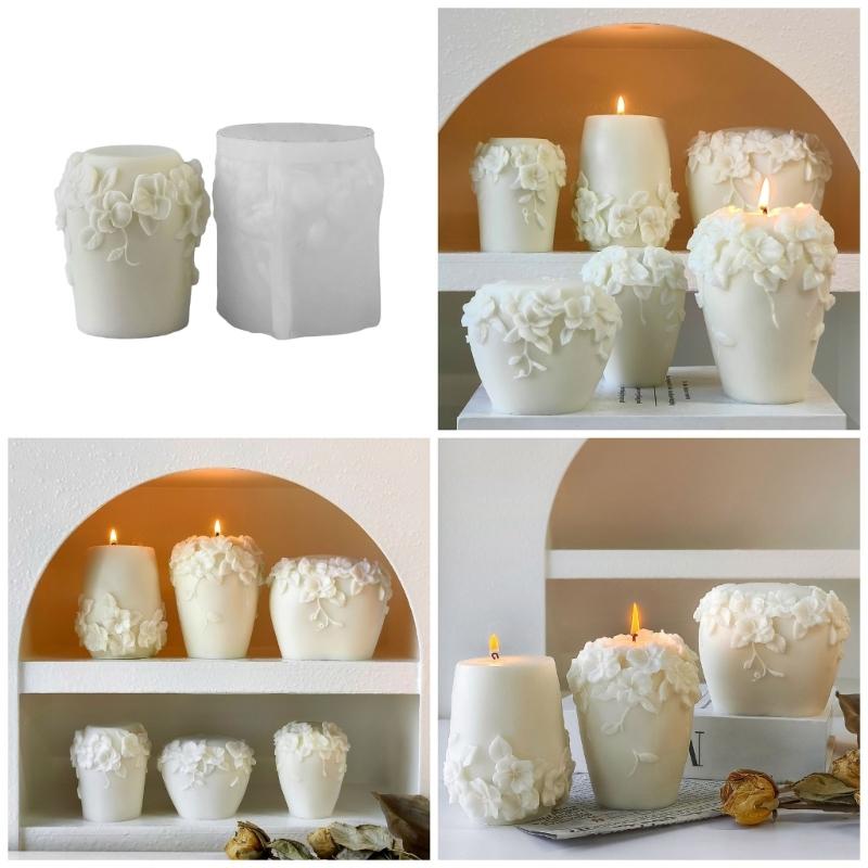 Creative Silicone Candle Mold 3D Vine Flower Shape Ornament Moulds Silicone Craft Molds Silicone Texture for Crafting