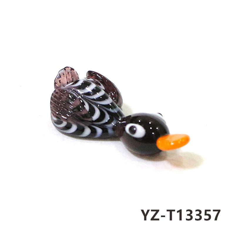 Colorful Cute Glass Duck Mini Figurine Craft Ornament Easter Animal Tiny Statues Home Table Micro Fairy Garden Decor Accessories