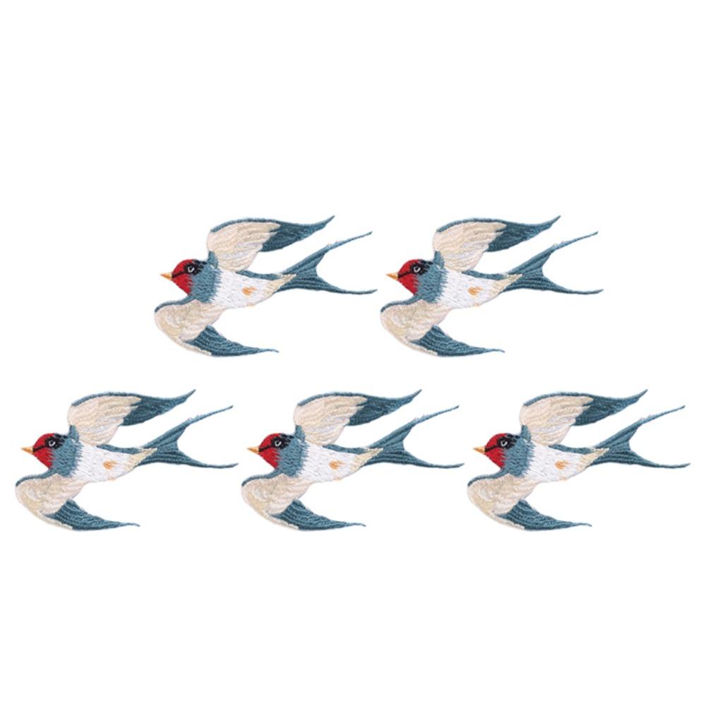 5PCS Embroideried Swallows Patches Adhesive Clothes Sticker Apparel Clothes Appliques  Phone Case