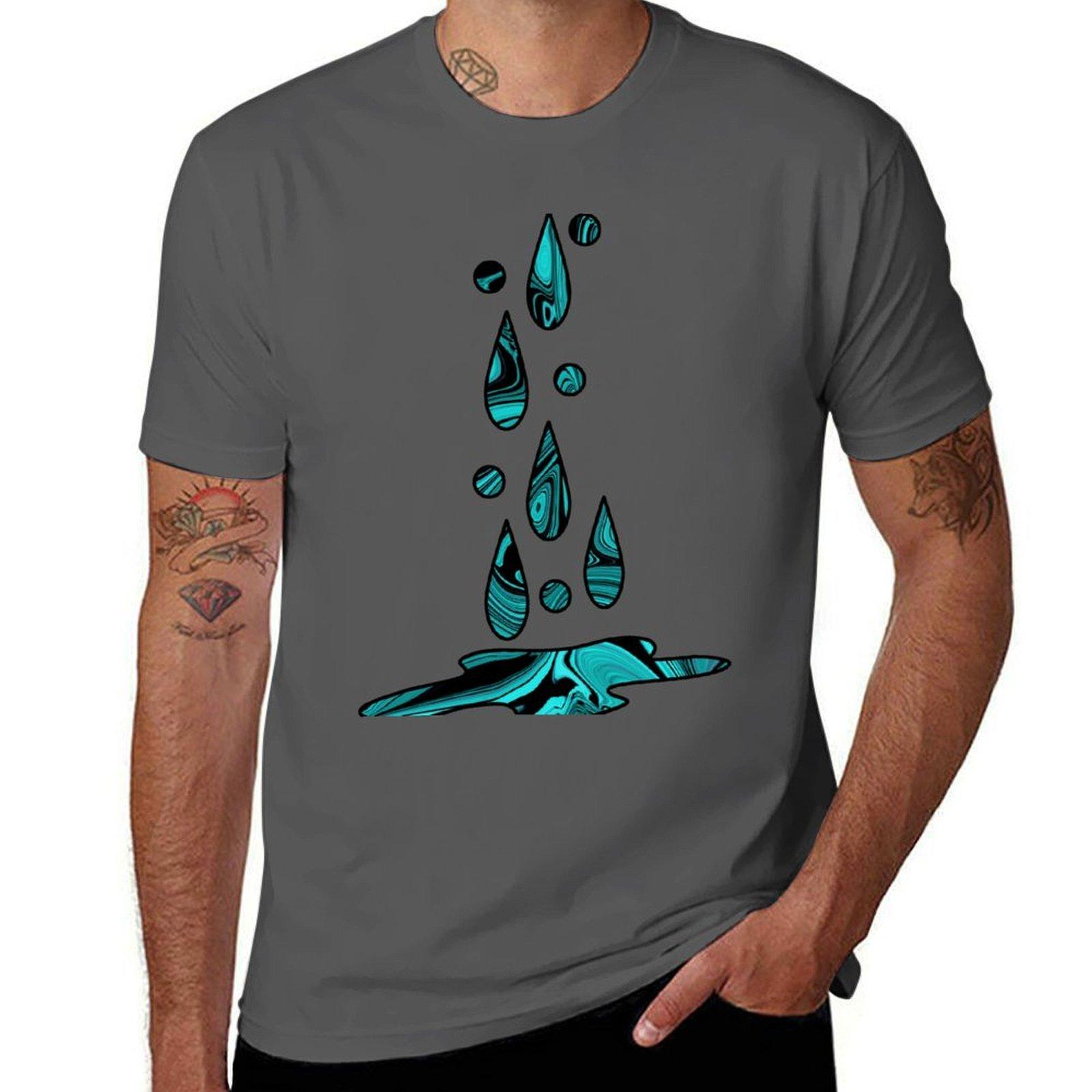 

Aqua Glass Retro T-Shirt man t shirt heavy cotton mens graphic t shirts T-Shirt 4XL
