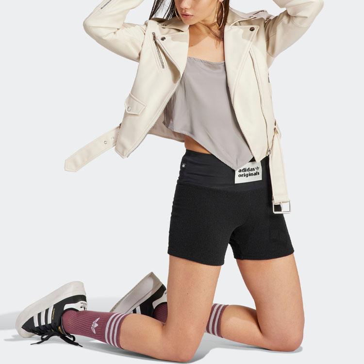 Adidas Originals Trefoil Short Tight Logo Print Regular Fit Shorts Women Shorts Black IC8529