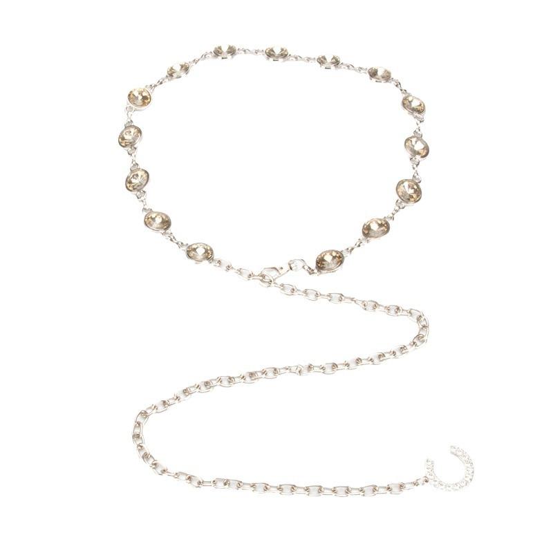 

Европейская и американская цепочка на талию женская металлическая инкрустированная стразами декоративное платье повседневная универсальная цепочка для тела высококлассная цепочка