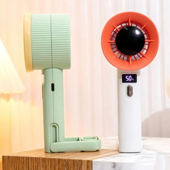 Handheld Fan, with Portable Hook Powerful Fan, Intelligent Digital Display And Speed Adjustment Design, Fan for Travel And Desktop