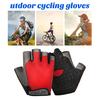 1 Paar Sport-Fahrradhandschuhe, gepolsterte Halbfinger-Fahrradhandschuhe mit Verschlussband, stoßdämpfende, rutschfeste, atmungsaktive Handschuhe