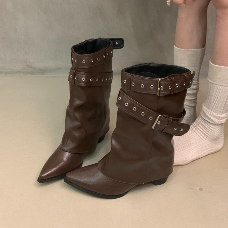 Fashion Designer 2025 New Women Ankle Boots Pointed Toe High Heels Shoes Fashion Sexy Dress Party Women Motorcycle Boots Mujer Pumps