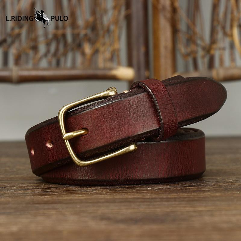 Thickened Genuine Leather Cowhide Belt for Women Pin Buckle Simple Retro Versatile Belt for Women