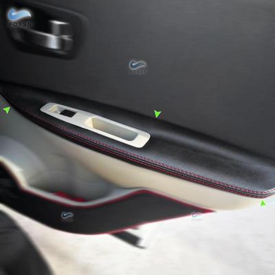 Pour Nissan QASHQAI J10 2007 - 2015 4 pièces panneaux de poignée de porte en cuir microfibre housses d'accoudoir garniture de protection avec raccords de montage