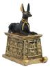 Ebros Gift Ebros Egyptian God Hieroglyph Anubis Dog Egyptian Miniature Cartouche Box Black and Gold Finish Gods and Goddesses Ancient Legendary Deity