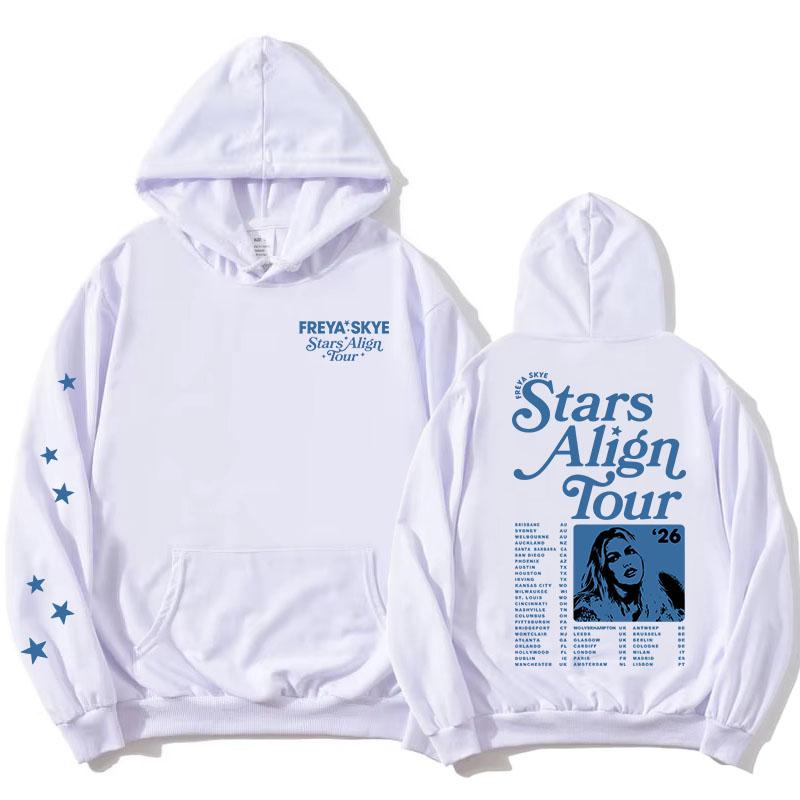 Unisex Streetwear Freya Skye Stars Align Tour Hoodies Langarm Damen Herren Sweatshirt mit Tasche Grafikdruck Merch Pullover