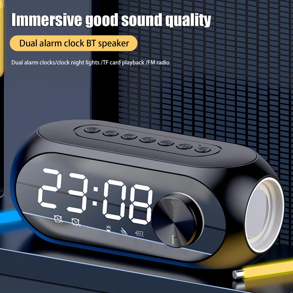 Wireless RGB Portable Bluetooth Speaker with Alarm Clock Radio FM Music Player TYPE-C Interface BT Speaker for Home Party Gift
