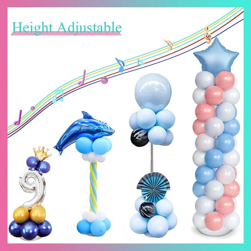 Ballonständer Set mit 2 Verstellbaren Metall-Ballonsäulenständer-Kits für Geburtstag, Hochzeit, Babyparty und Abschlussfeier