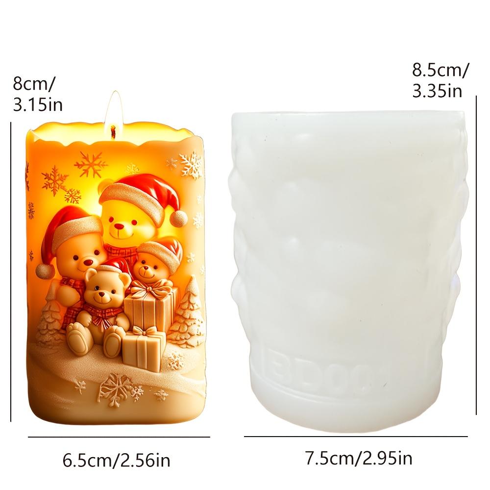 Santa Claus Drží Dárek Vonná Svíčka Silikonová Forma Úsměv Santa Claus Drží Dárkovou Krabici Vonné Pryskyřice Sádrové Formy Vánoční Dárek