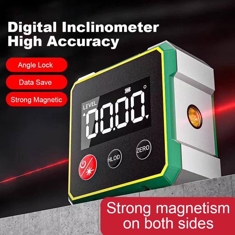 Electronic Magnetic Digital Angle Finder with Laser Gauge Protractor Inclinometer Level Magnets Level Ruler for Automobile Test