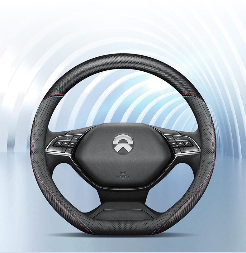 Premium Genuine Leather Steering Wheel Cover for NIO ES6, ES8, EC6 - All-Season Comfort