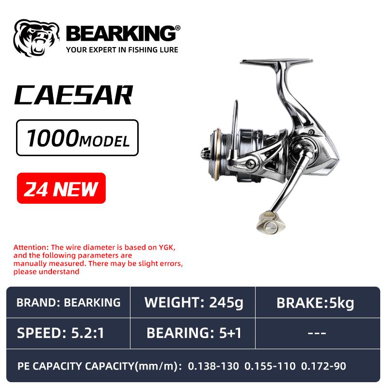 BEARKING CAESAR series 5+1BB stainless steel bearings drive system 5.2:1 fishing reel 15Kg maximum power rotary fishing reel