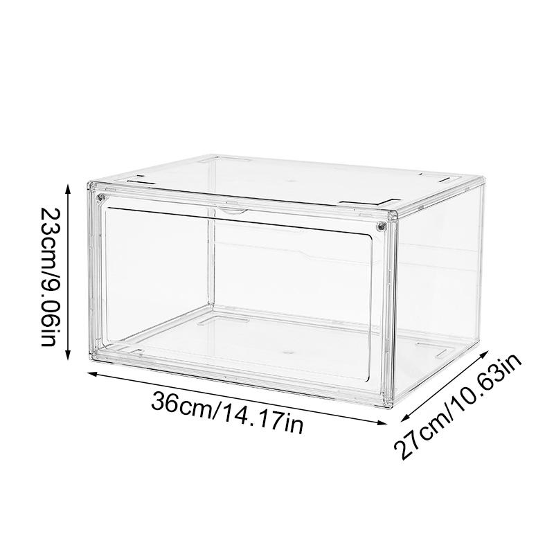 1PC Shoe Storage Box Acrylic Shoe Organizer Sneaker Display Case Anti-Scratch Design Dust-Proof Clear Shoe Storage Box 36x27cm
