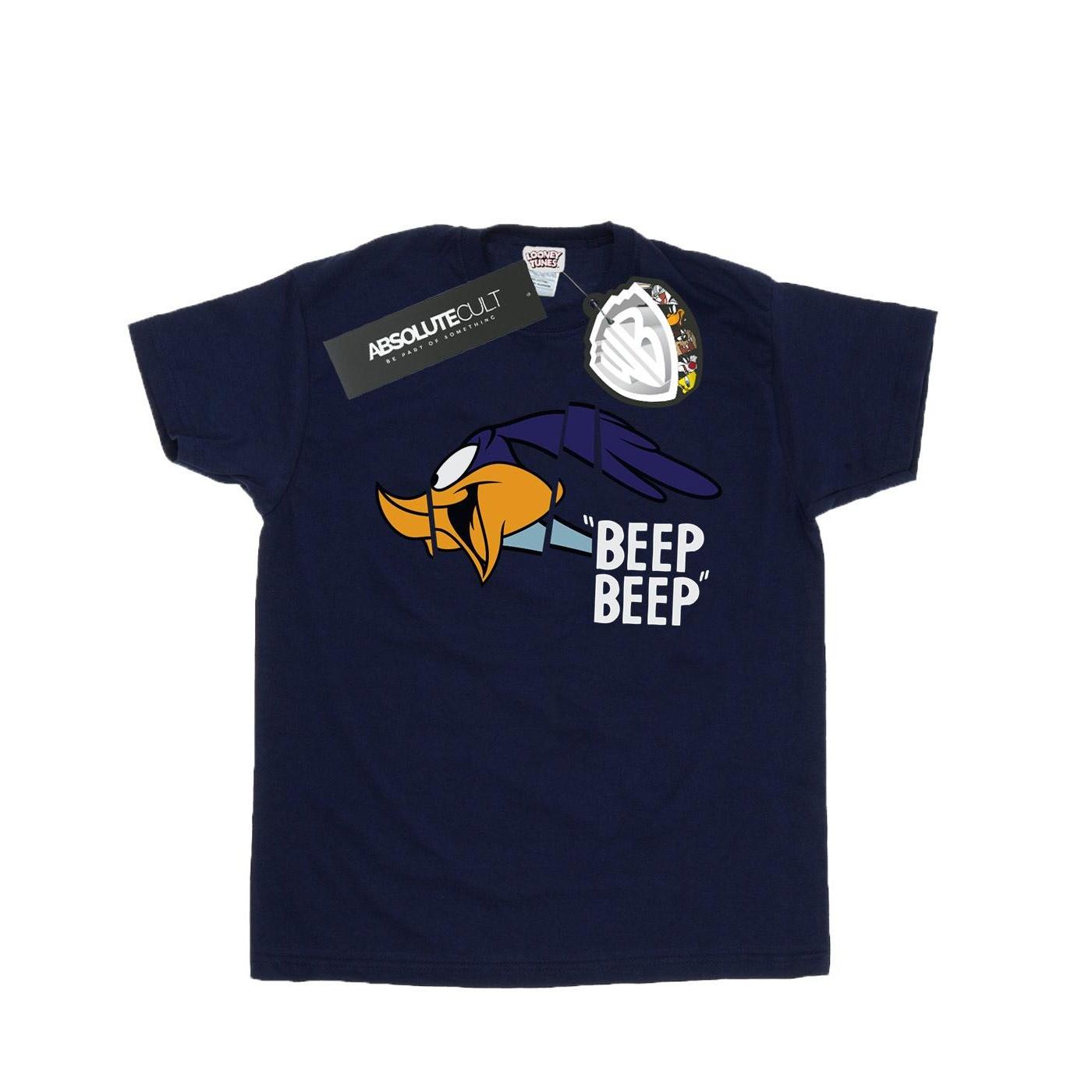 Looney Tunes Road Runner Beep Beep katoenen T-shirt voor meisjes 12-13 marineblauwe kleur