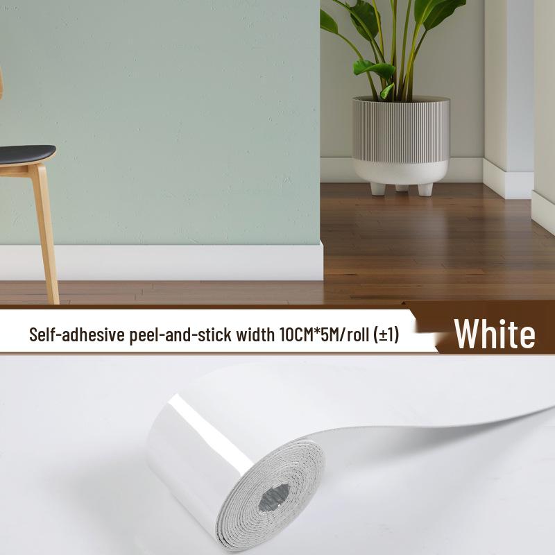 10cm X 5m Self-Adhesive Wall Sticker Roll: Tile Skirting Board & Corner Decoration