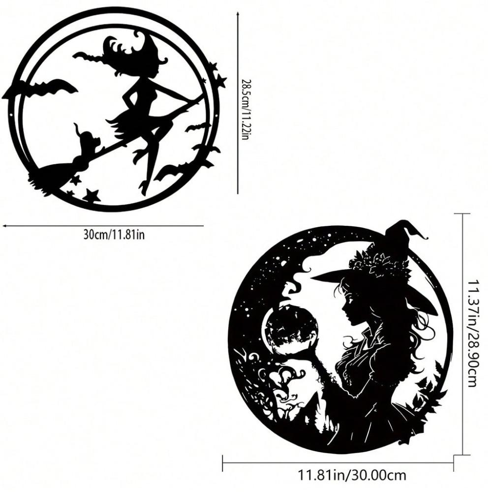 Metal Wall Art Witch Decoration for Kids Room, Nursery, Kindergarten, Living Room Modern Home Ornament