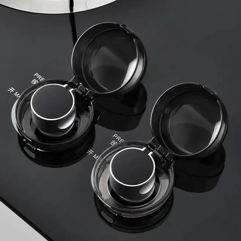 2pc Stove Knob Cover Clear Black Universal Size Gas Knob Covers Knob Covers Prevent Kids & Pets from Turning On Stoves