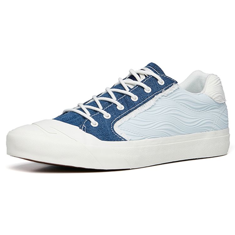 Anta Lifestyle Series Non-Slip Wear-Resistant Breathable Low-Top Canvas Shoes Men Sneakers White Blue 112228077S-5