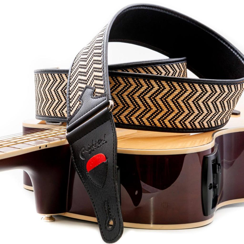 Straps 6cm VICTORIA BLACK RightOn! Guitar/Bass Strap, Wide, 90-150cm,