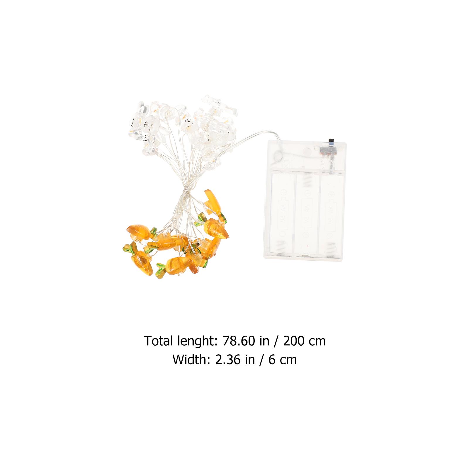 

Easter Bunny String Lights 3M 30Leds Plastic Rabbit Carrot Shaped Lamp for Holiday Party Yard Porch Lighting Decor жовтий