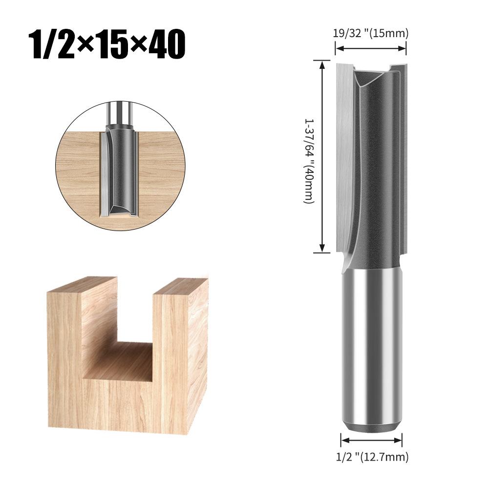 Woodworking Milling Cutter 1/2 Handle Extended Straight Blade Length 40Mm Slotted Straight Cutter Notch Cutter Slotted Milling Cutter Tools