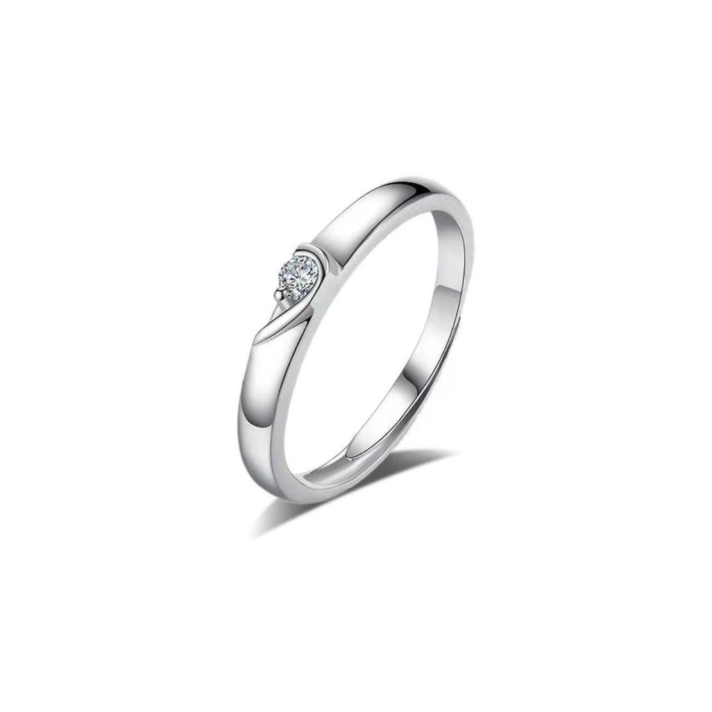 Dámský slitinový zásnubní a svatební prsten se šesti drápky a zirkonem – Elegantní pár styl