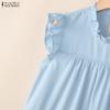 ZANZEA Canottiere Casual da Donna Girocollo Monocolore Ampi Senza Maniche