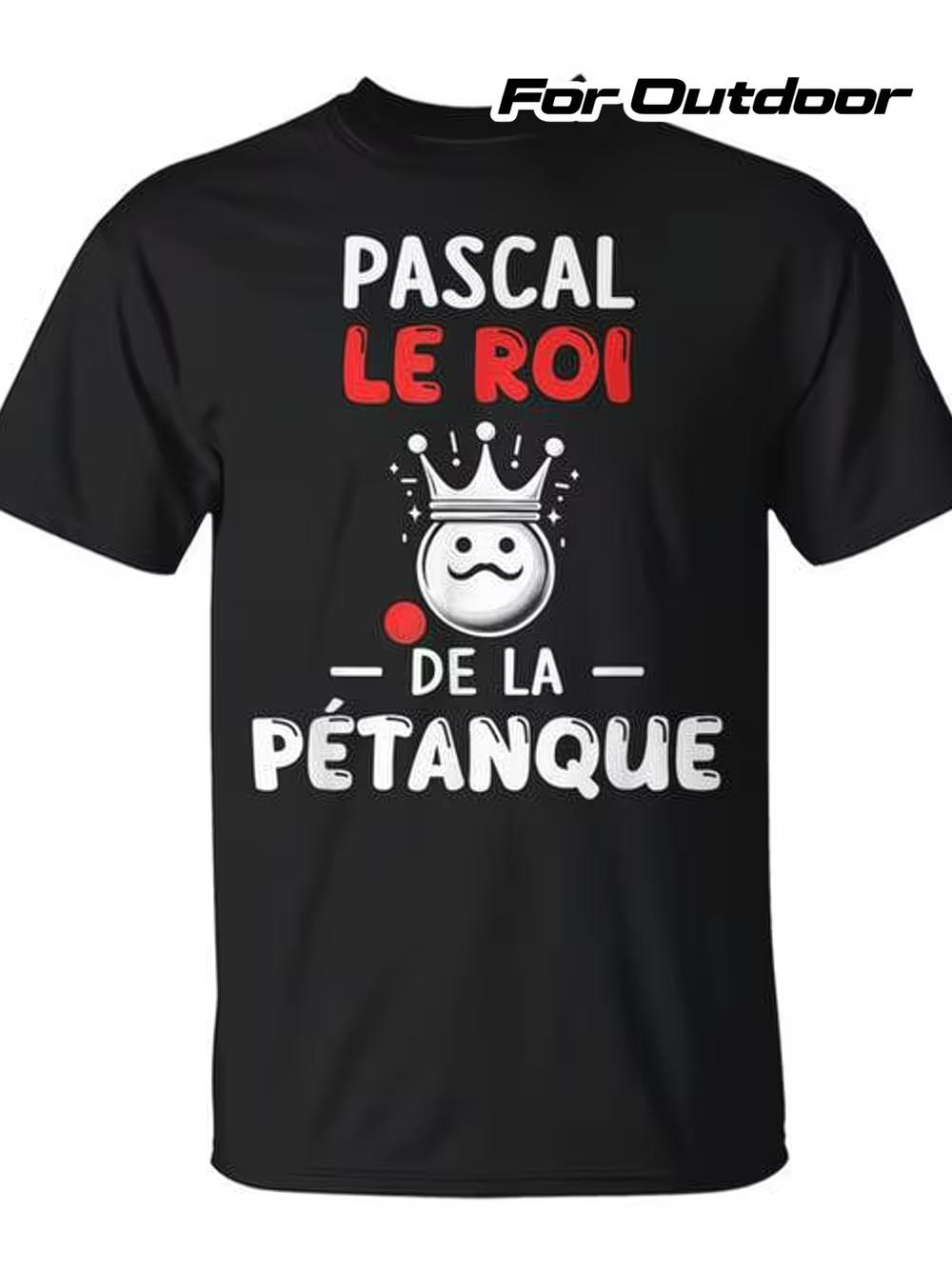 Men S T-Shirt Featuring Humorous French Bowling Design - Includes French Text And a Face Graphic M