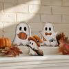 Halloween Ghost Wooden Table Decor Cute Sign, Pumpkin Tombstone Plaque Lightweight Party Supplies for Tiered Tray Decor, Spooky Festive Home Ornament