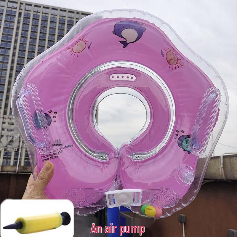 Adjustable Inflatable Baby Neck Swim Ring for Newborns with Double Airbag
