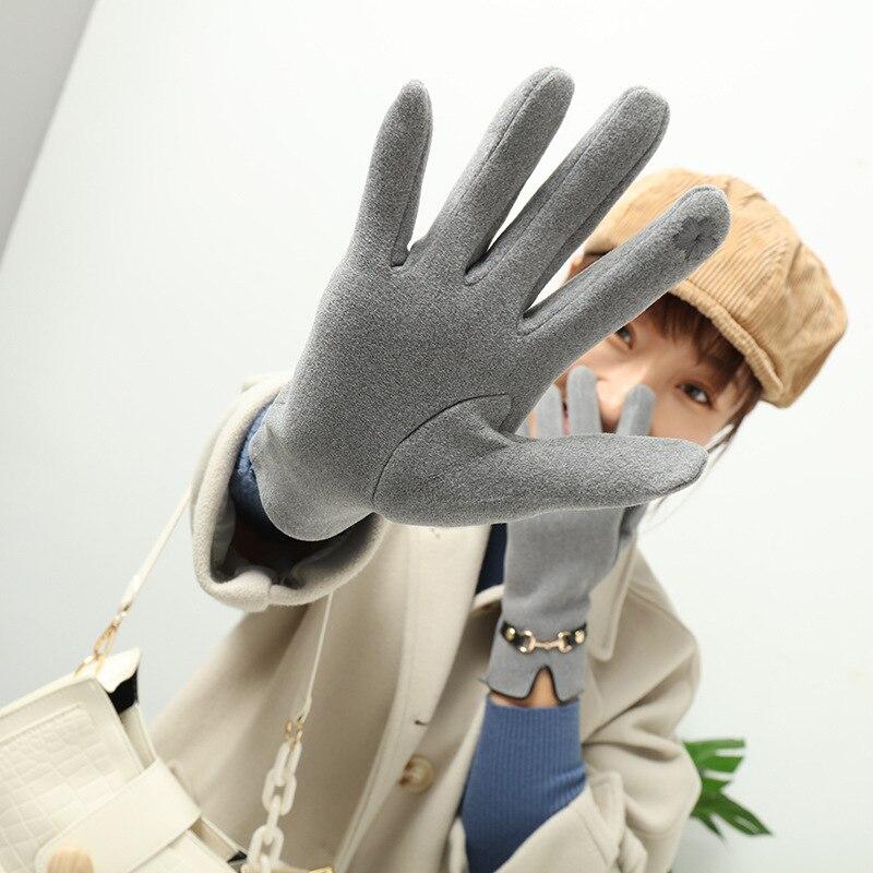 Fashion Lady Gloves Mittens Women Winter Vintage Driving Cycling Gloves Outdoor Keep Warm Windproof Gloves
