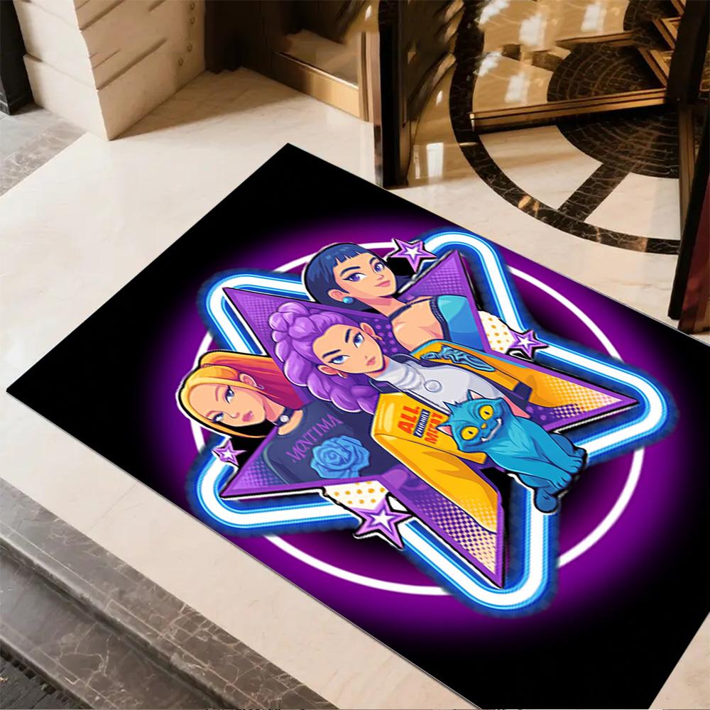 Huntrix: Future Heroes Unite Area Rug Design for Living Rooms Decorate Room Bedrooms Entryway Antislip Carpet Office Home Decor