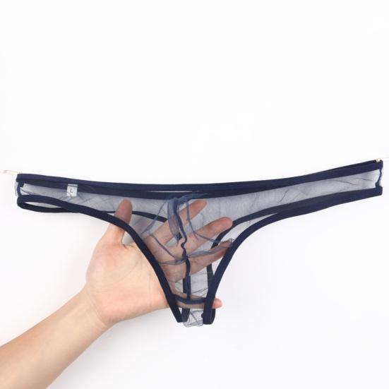 Men Briefs Stretchy See-through Low Waist No Bound Feeling Mesh Men Underpants Inner