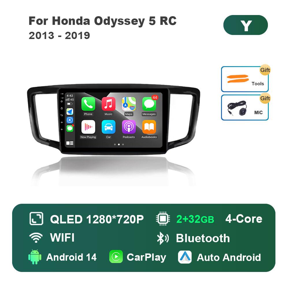 For Honda Odyssey 5 RC 2013 - 2019 Android 14 System Car Radio Multimedia Player DSP Stereo WiFi GPS Navi IPS Screen Auto Tools
