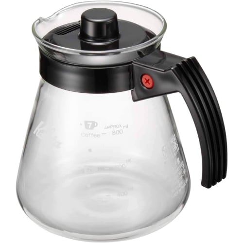 Kalita 800 Server N, an easy-pour coffee server for 4-7 people, made of heat-resistant glass and suitable for insulated coffee makers (103), 800ml cap