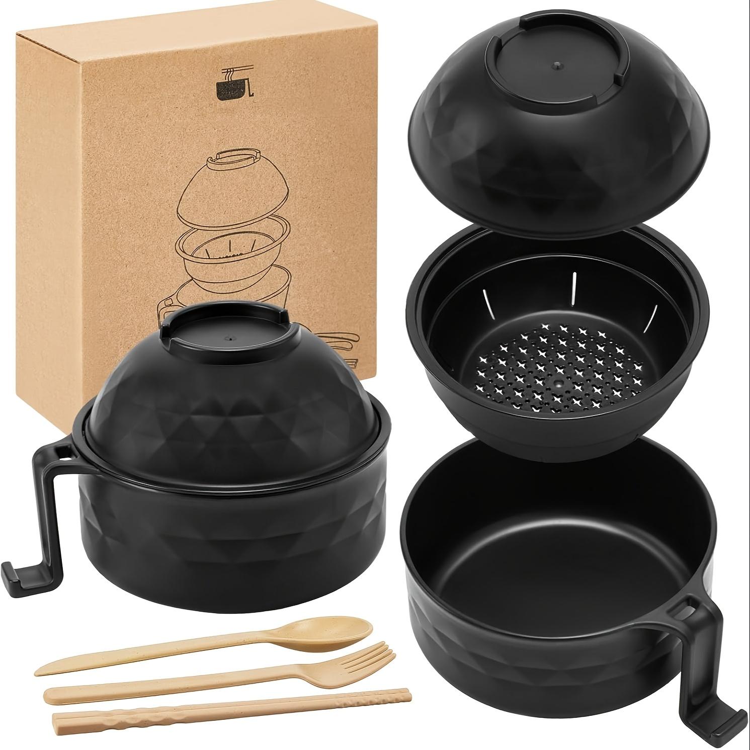 

1 набор для приготовления рамен в микроволновой печи, набор из 33 унций пшеничной соломы, набор мисок для приготовления рамен быстрого приготовления, микроволновая печь, лапша с ручкой, миска для лапши с ложкой