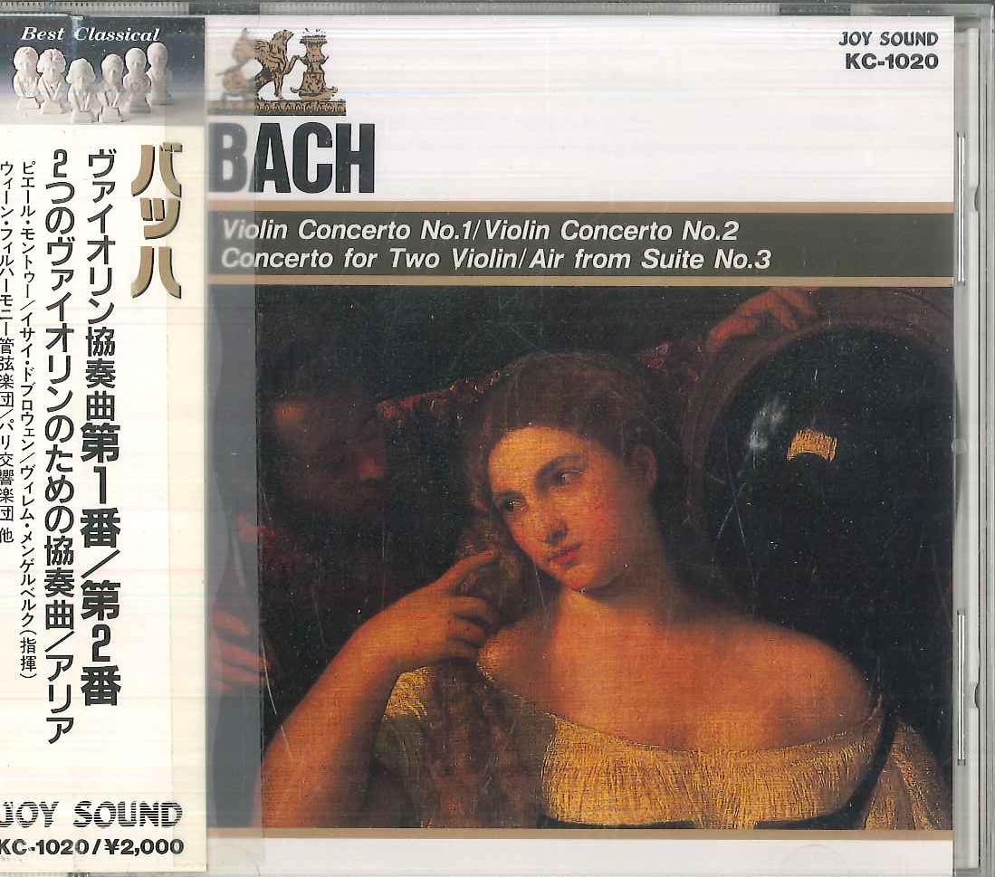 

CD BACH WILLEM MENGELBERG Violin Concerto No. 12 etc. KC1020 JOY SOUND Japan Obi Classical Used