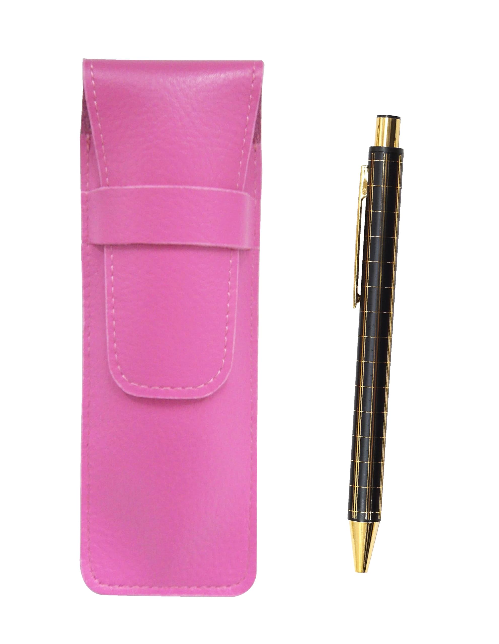 

Pink grained leather pencil case NQ30K Thick shaft metal straight knock double anodized lattice ballpoint pen set Black SASP-NQ30KB-B
