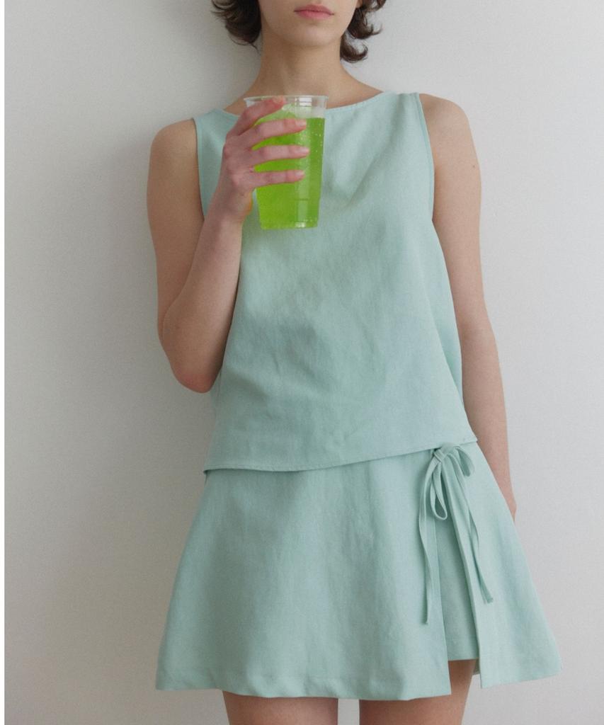 Okuka Linen Skirt Shorts - Mint