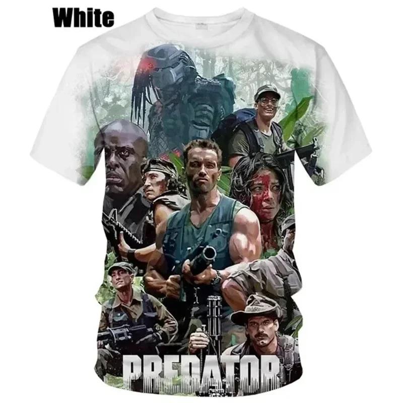 Predator 3d Graphic T-shirt Men's Summer Horror Movie Cool Print T Shirt Fashion Casual Neutral Alien Short Sleeved Harajuku Top