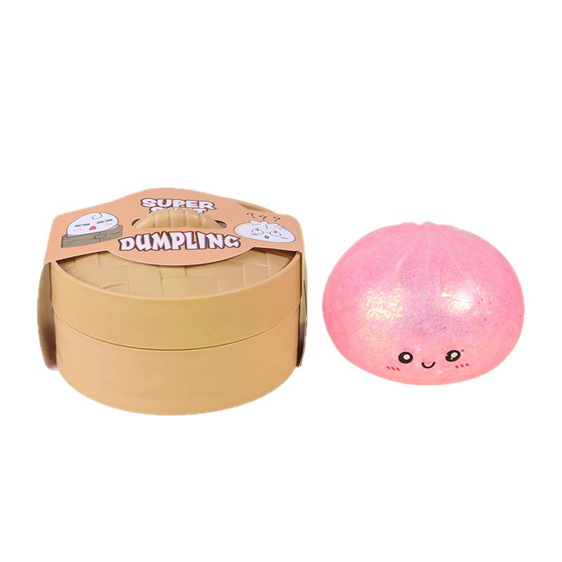 Colorful Emoji Baozi Stress Relief Toy - Cute Squeeze Steamer Basket for Decompression
