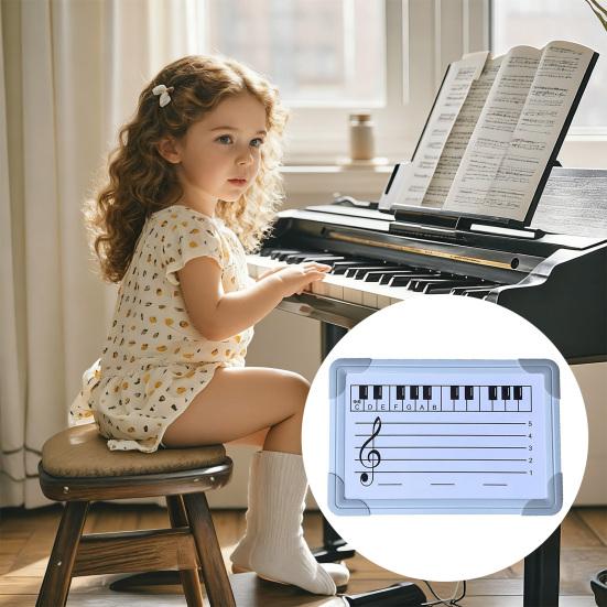 Double-Sided Magnetic Music Staff Whiteboard High Low Notes Teaching Aid Mini Dry Erase Board Students Teachers Music Classroom Supplies