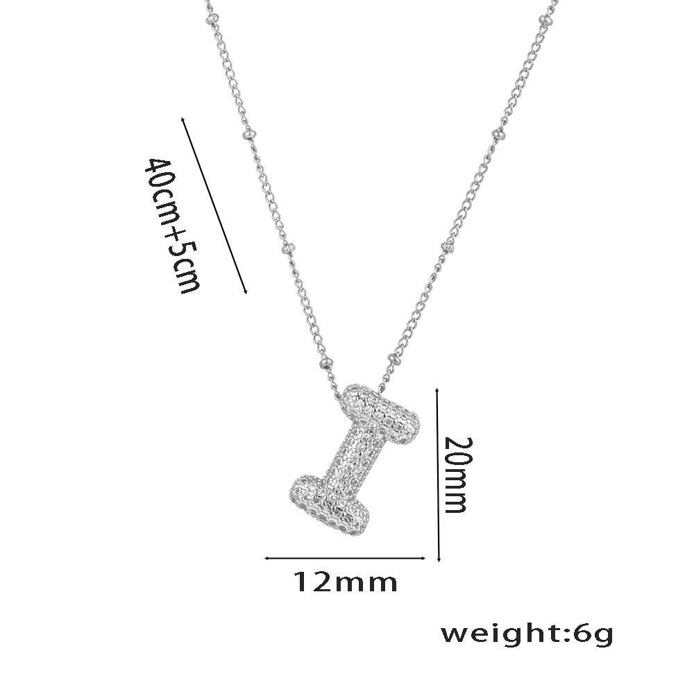 Fashion 26 Bubble Letter Initial Pendant18k Gold Plated Micropaved Full Zirconia Stone Chain Couple Necklace Women Jewelry
