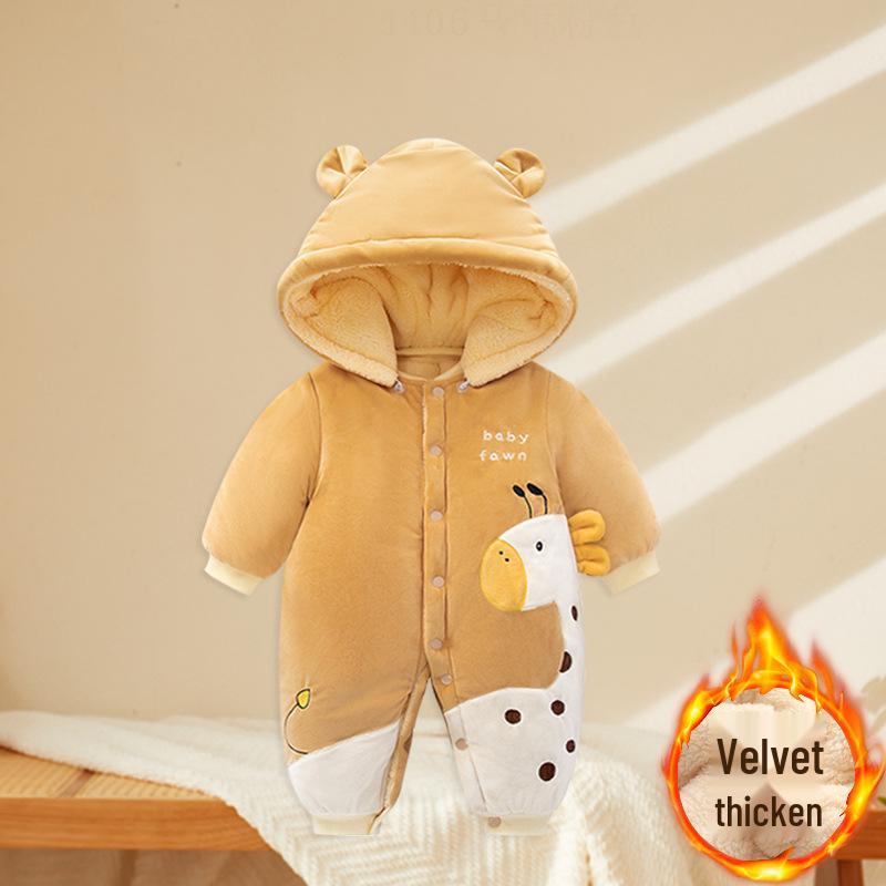 Newborn Winter Fleece Romper - Warm Harem Pajamas for Boys & Girls