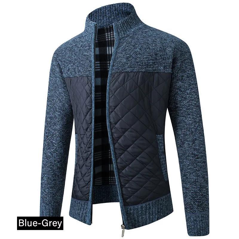 Stand Collar Cardigan Men Plus Thick Warm Sweater Slim Casual Cardigan