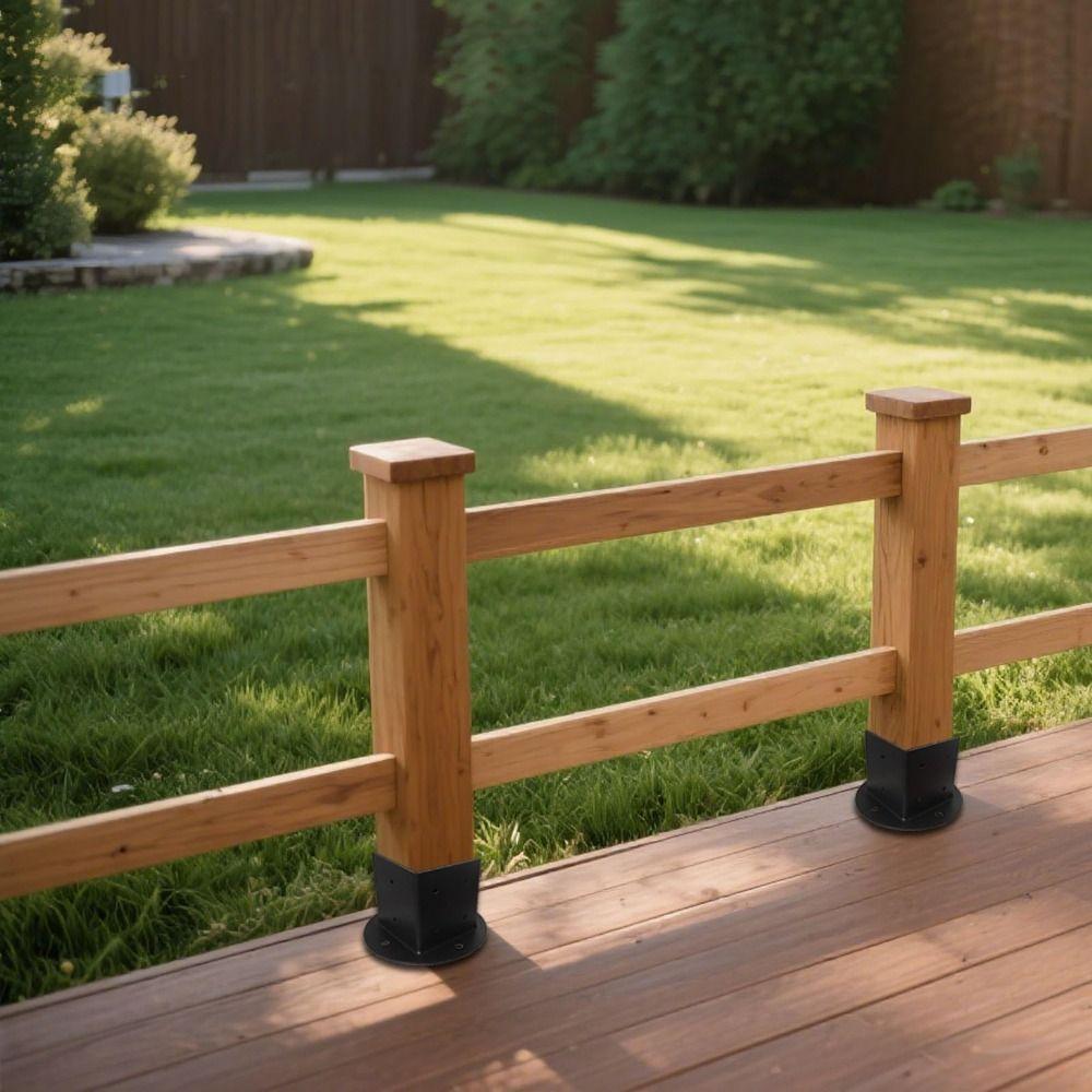 2pcs 2X2 Square Fence Pole Flange Base Rust Resistant PostBase Brackets  Outdoor Projects