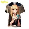 Summer Clothing Harajuku Anime Characters 3D Printed Round Neck Breathable Short Sleeved Casual Top for Men and Women